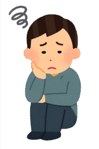 一人で悩む男性